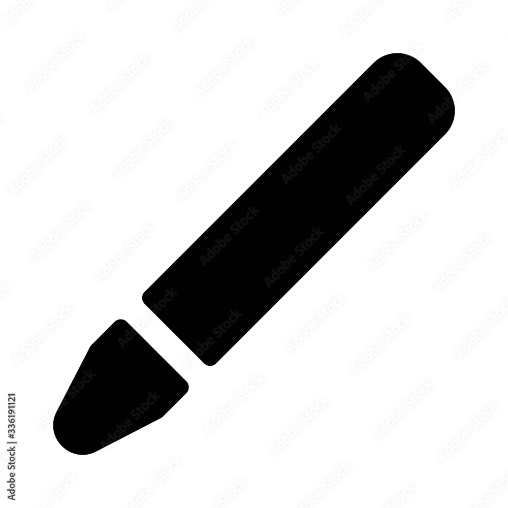 Pencil, pen icon in solid line style. Stationery sign. Pencil, pen icon in solid line style. Stationery sign.