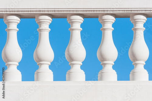 White balusters supporting a rail, Sweden