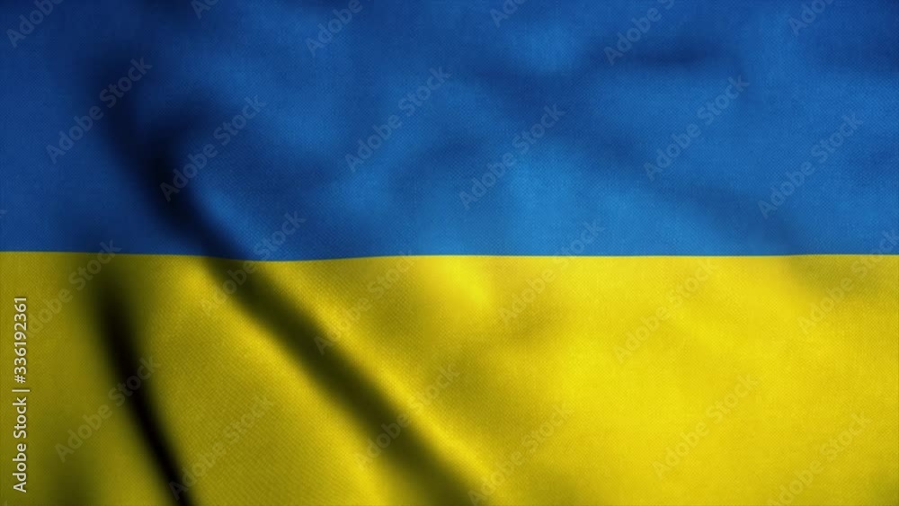 Ukraine flag waving in the wind. National flag of Ukraine. Sign of Ukraine seamless loop animation. 4K Ukraine flag waving in the wind. National flag of Ukraine. Sign of Ukraine seamless loop animation. 4K