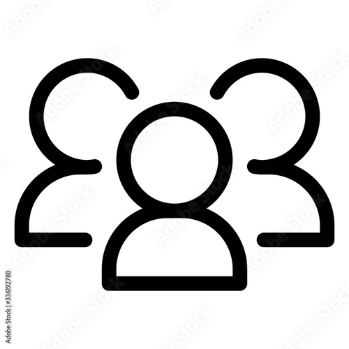 A bunch of users icon illustration in line style. Social media group profile icon. Friends symbol.