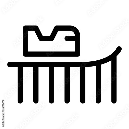 Amusement park roller coaster icon