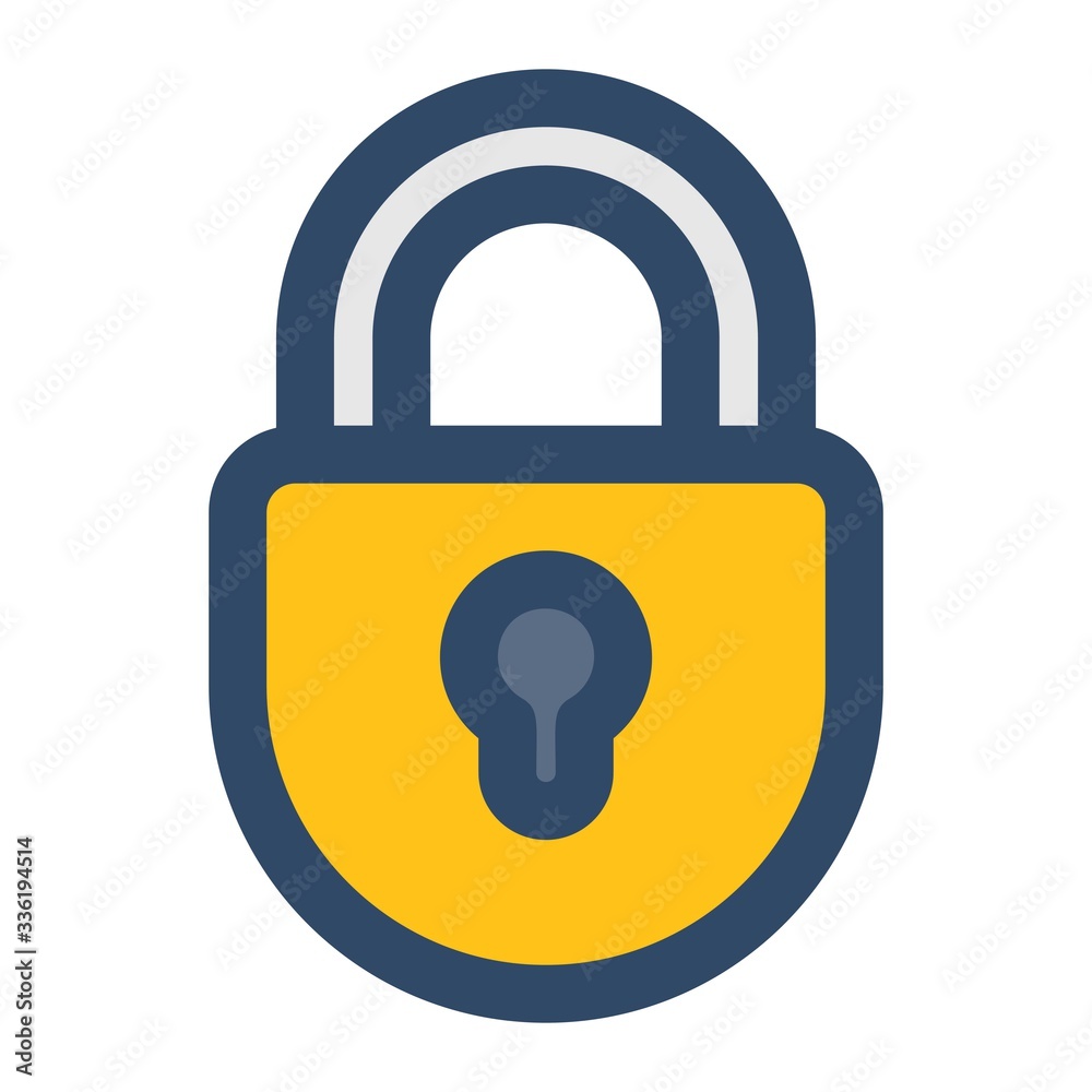 A padlock icon. Lock, security sign. Password protection illustration for perfect web and mobile design. A padlock icon. Lock, security sign. Password protection illustration for perfect web and mobile design.