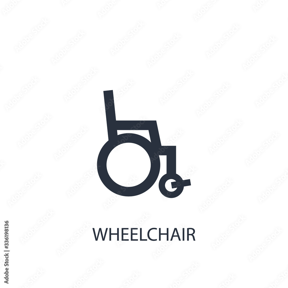Wheelchair icon. Simple medicine element illustration. Wheelchair icon. Simple medicine element illustration.