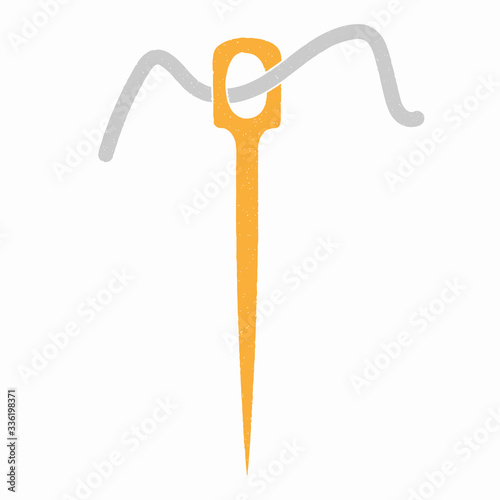 needle vector design. digital hand drawn style. grain texture