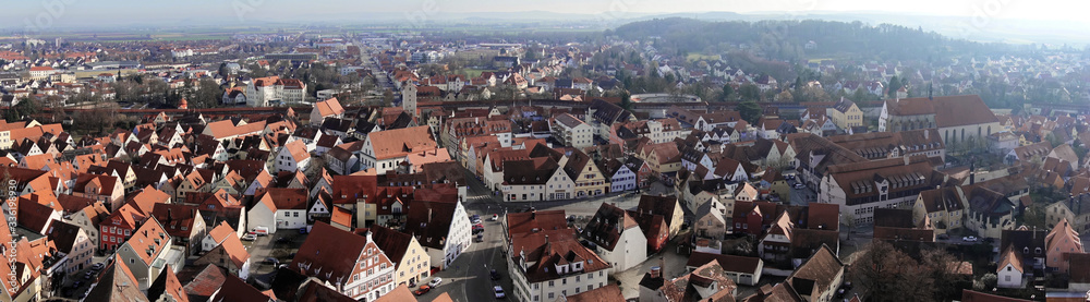 Panorama über der Stadt Nordlingen in Deutschland
