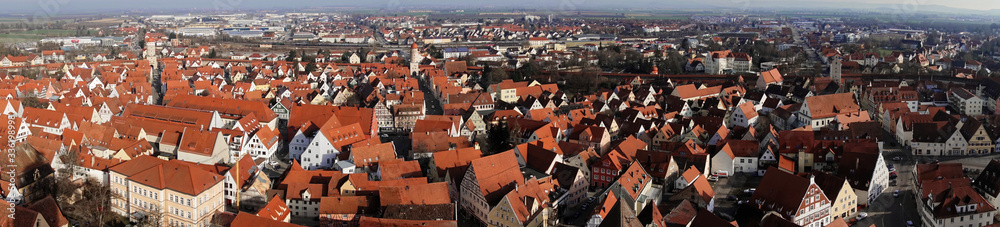 Panorama über der Stadt Nordlingen in Deutschland