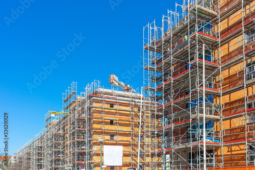 Photography Bauwesen, Errichtung Mietwohnungen, Stadtplanung, neue Strasse mit Wohnbauten, I