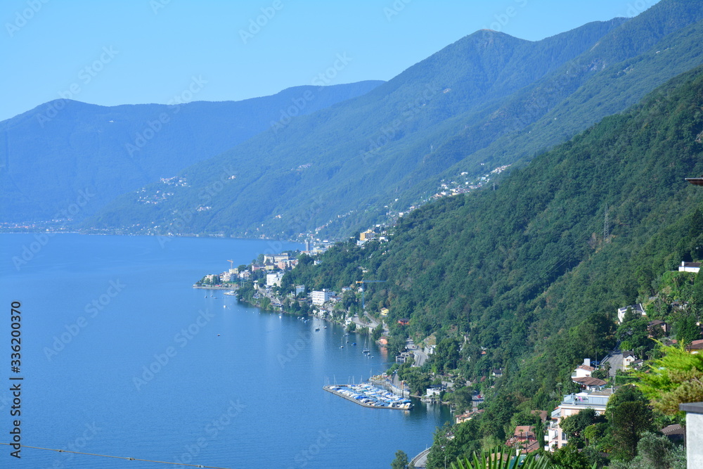 Vue Panoramique lac Majeur Suisse Italie 