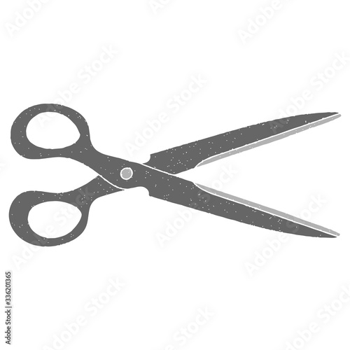 scissor vector design. digital hand drawn style. grain texture