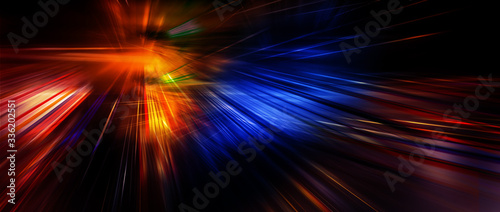 Panoramic high speed technology concept, light abstract background