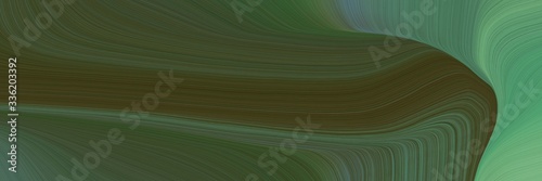 elegant moving designed horizontal header with dark olive green, dark slate gray and medium sea green colors. fluid curved lines with dynamic flowing waves and curves