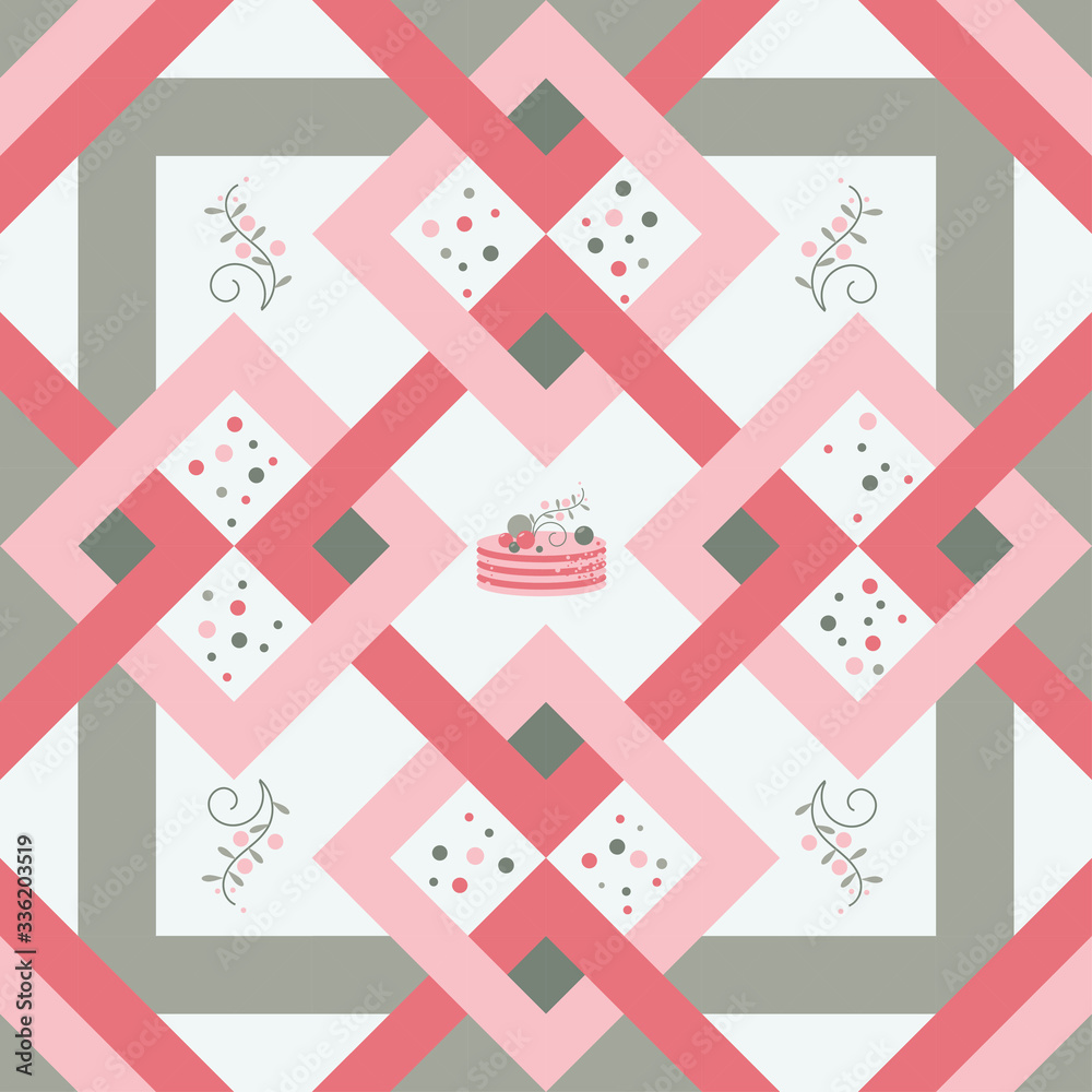 Pattern BD gray and pink
