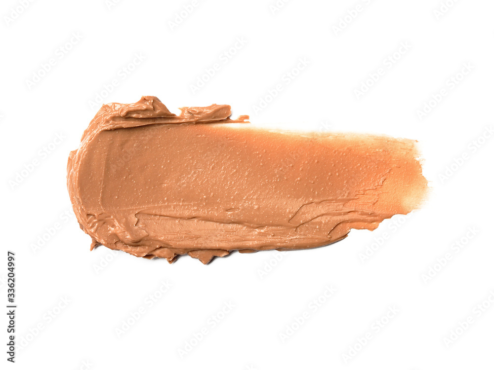 Creamy foundation smeared on white background. Isolated Creamy foundation smeared on white background. Isolated