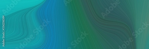 elegant surreal horizontal header with dark slate gray, light sea green and dark cyan colors. fluid curved flowing waves and curves