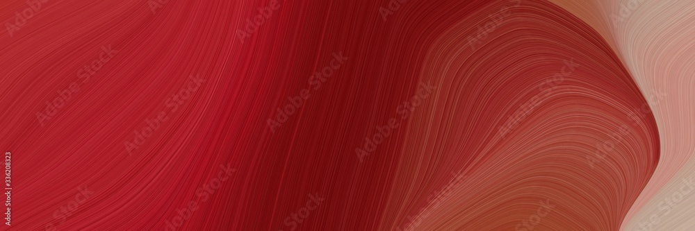 elegant dynamic horizontal banner with firebrick, rosy brown and dark red colors. fluid curved lines with dynamic flowing waves and curves