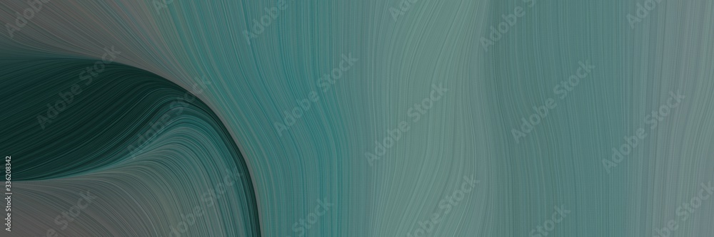 Fototapeta premium elegant colorful banner design with dim gray, very dark blue and dark slate gray colors. fluid curved lines with dynamic flowing waves and curves