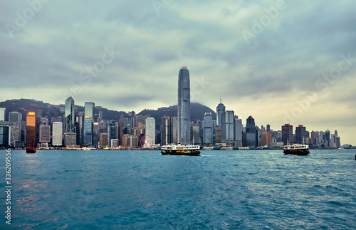 Hong Kong skyline and Victoria Harbor. © badahos