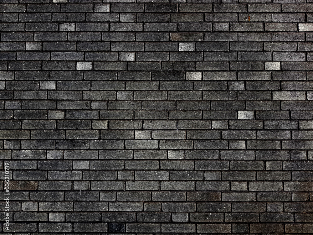 Obraz premium Black brick wall background texture.