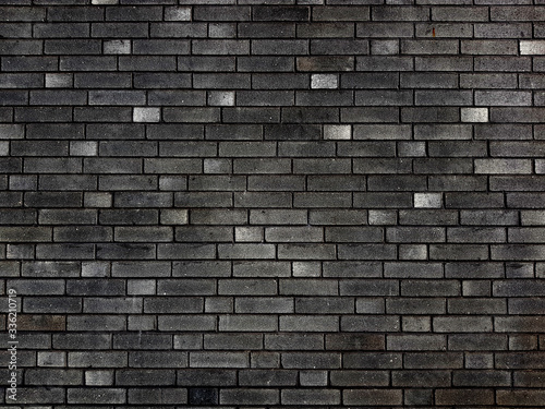 Black brick wall background texture.