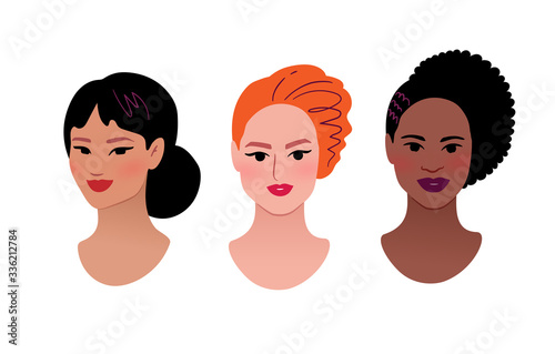 Collection of multiethnic female profile pictures