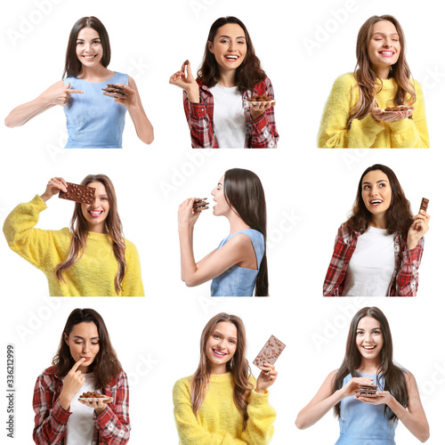 Set of beautiful young wome...