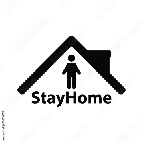 stay home icon  sign lockdown icon home icon with lock symbol quarantine 