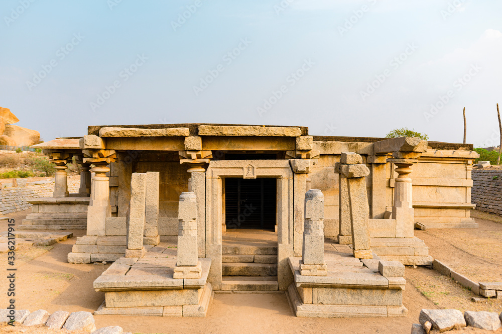 Beautiful ancient temple territory in sunlight Beautiful ancient temple territory in sunlight