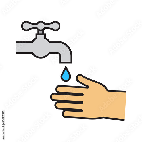Hands under the water tap. Personal hygiene.