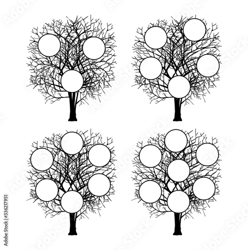 The family tree genealogical silhouette
