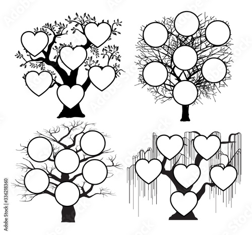 The family tree genealogical silhouette