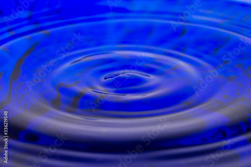 a drop of water on a blue background