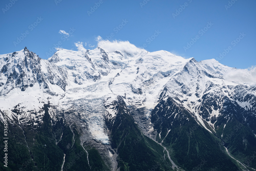 View of Aiguille du Midi and Mont Blanc from Brevent. Chamonix, France. View of Aiguille du Midi and Mont Blanc from Brevent. Chamonix, France.