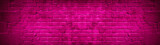 Pink colorful abstract damaged rustic brick wall texture banner panorama