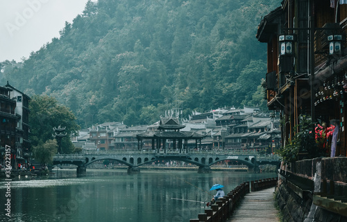 Ancient city of China, Fenghuang. Village of the phoenix. Romantic China