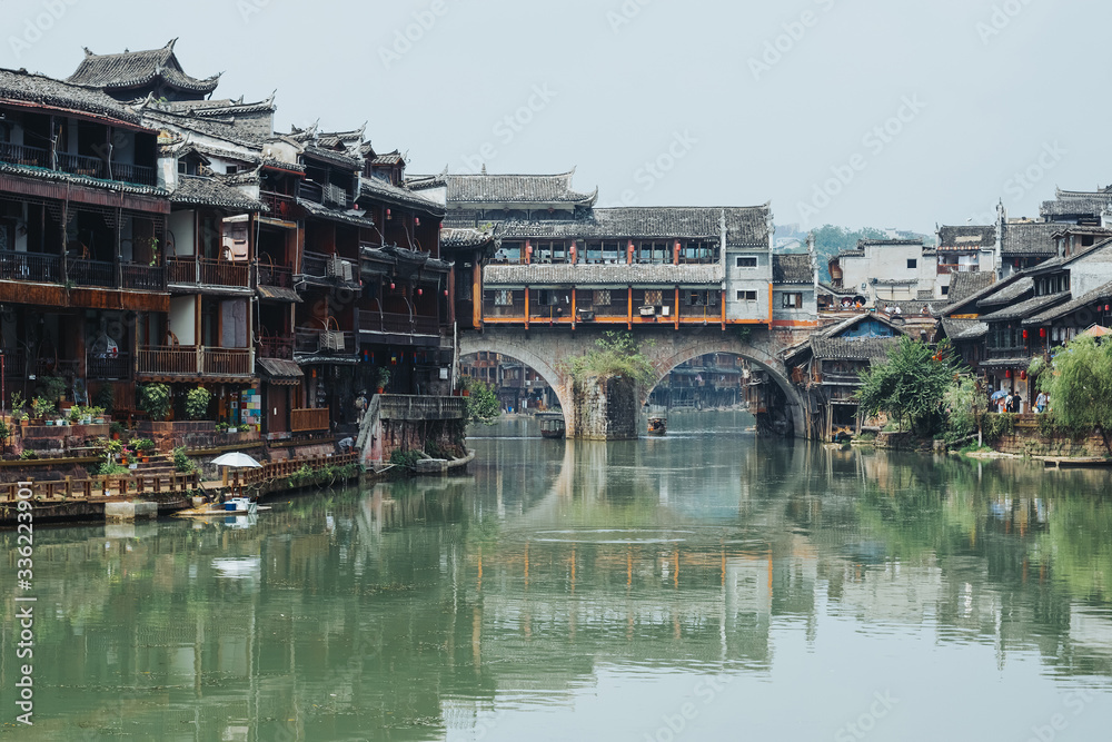 Ancient city of China, Fenghuang. Village of the phoenix. Romantic China