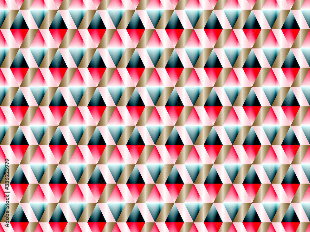 Fototapeta Geometric seamless pattern with hypnotic triangles