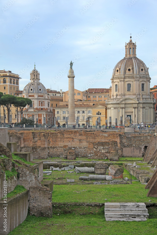 Italy - Rome - Fori imperiali ( Imperial Forums ) the antique roman ruines - Unesco heritage