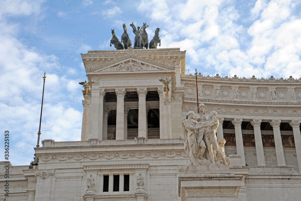 Details of the Altare della Patria (Altar of the Fatherland), also known as the National Monument to Victor Emmanuel II or Il Vittoriano in Rome, Italy