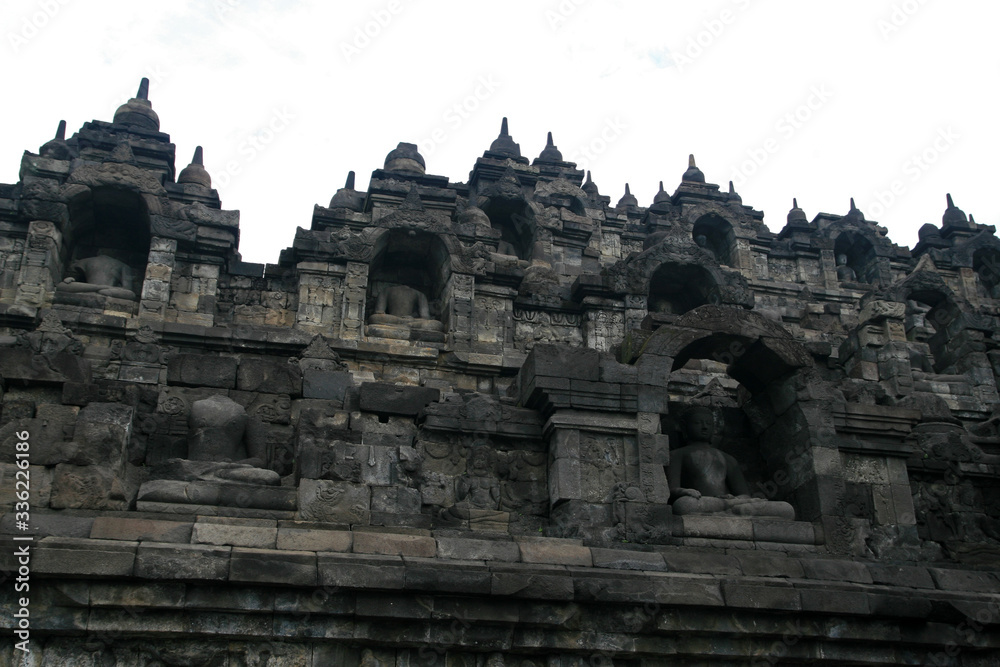 Borobodur,  Mahayana Buddhist temple near Multilan town, Java island of Indonesia