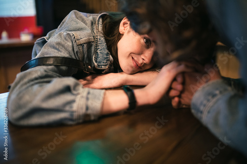 Wallpaper Mural young woman lying on a hand of her beloved man Torontodigital.ca