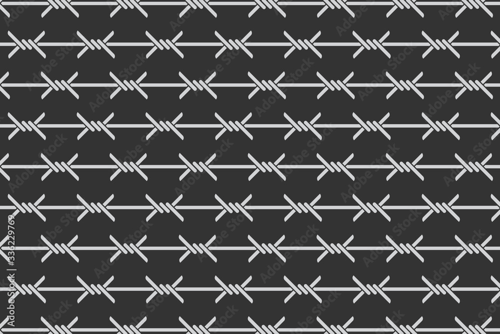 Vector background with several rows of sharp barbed wire pattern Vector background with several rows of sharp barbed wire pattern