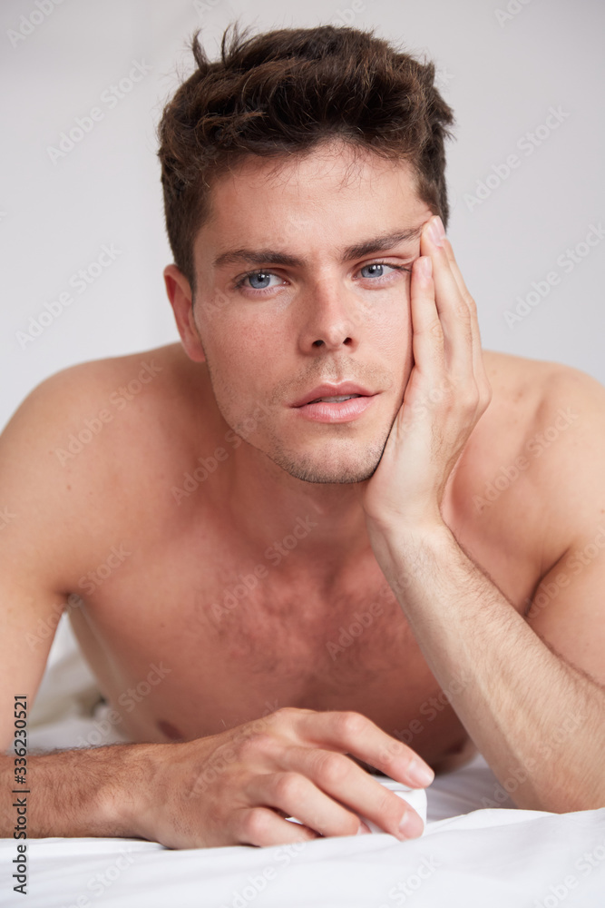 Man hydrating skin Man hydrating skin
