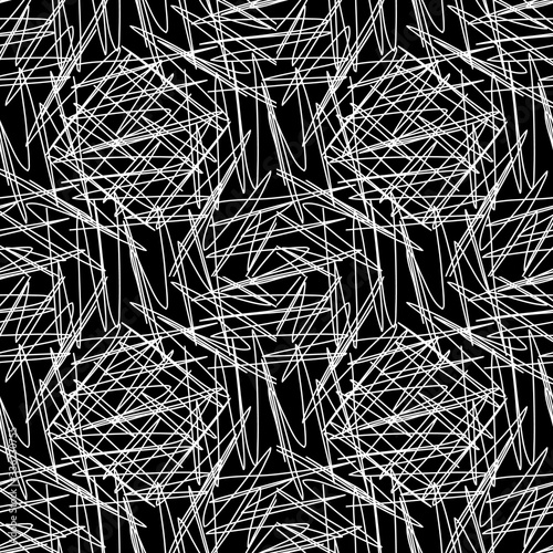 Seamless pattern with zigzag black lines