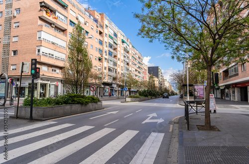 Fototapeta Naklejka Na Ścianę i Meble -  Granada, Spain, May 5, 2020, city emptied in quarantine for the coronavirus