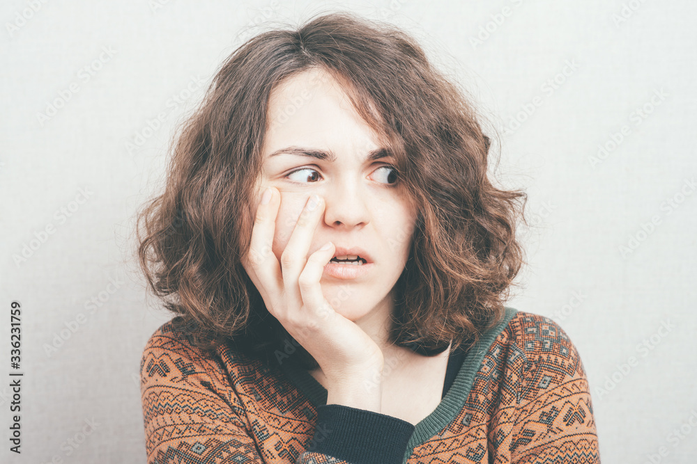 Frightened woman - preety girl gesturing fear Frightened woman - preety girl gesturing fear
