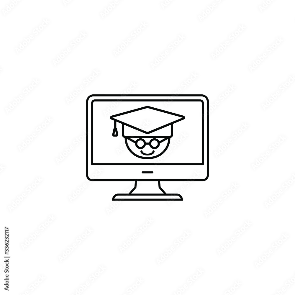 E-learning icon design. Online courses symbol concept isolated on white background. Vector illustration E-learning icon design. Online courses symbol concept isolated on white background. Vector illustration