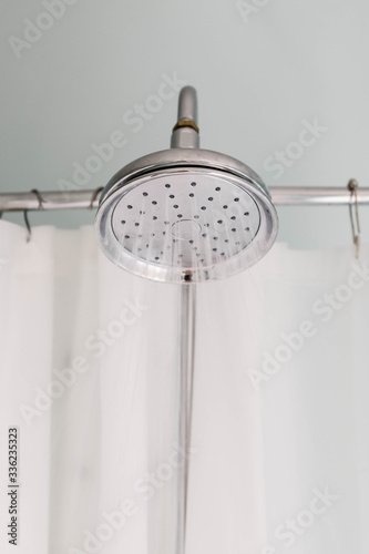 Large modern shower head.