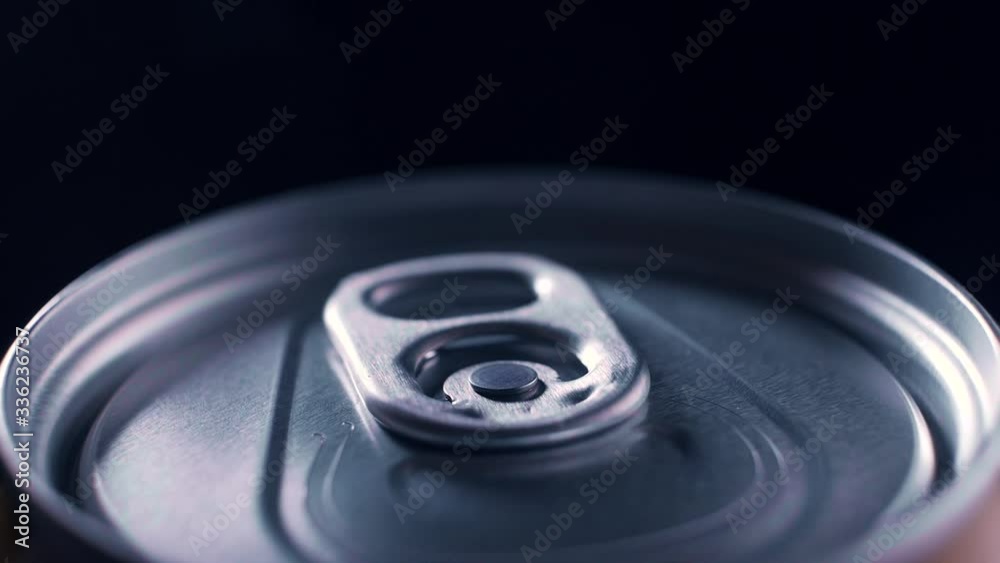 Extreme close-up of a can of carbonated drink Extreme close-up of a can of carbonated drink