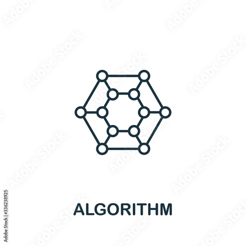 Algorithm icon from machine learning collection. Simple line Algorithm icon for templates, web design and infographics