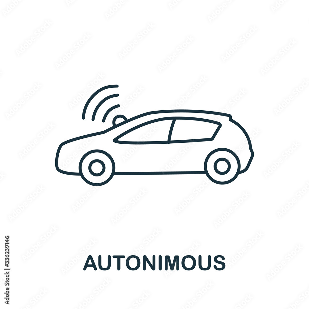 Autinimous icon from machine learning collection. Simple line Autinimous icon for templates, web design and infographics Autinimous icon from machine learning collection. Simple line Autinimous icon for templates, web design and infographics